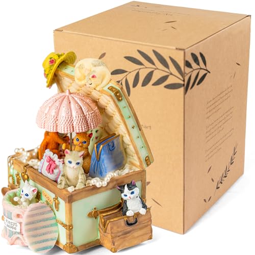 Mr.Winder Cat Music Box Gift for Girlfriend Wife Daughter Grandma Granddaughter Sister Friends, Cute Kitty Musical Box Anniversary Birthday Gifts Kitten Lover Mother Day Present by Mr.Winder - Image 9