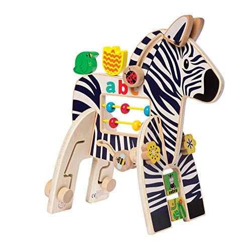 Image of Manhattan Toy Safari Zebra Wooden Toddler Activity Toy