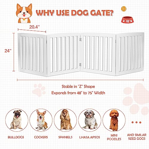Dog-Gate-Pet-Gate-for-House-Stairs-Hallways-Doorways-24Inch-4-Panels-Foldable-Dog-Fence-for-Indoor-Extra-Wide-Wooden