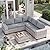 Muphyers 6-Piece Outdoor Patio Furniture Set Wicker Sectional Sofa Set, Patio Conversation Set with Thickened Cushions & Coffee Table for Garden, Backyard, Poolside, Grey