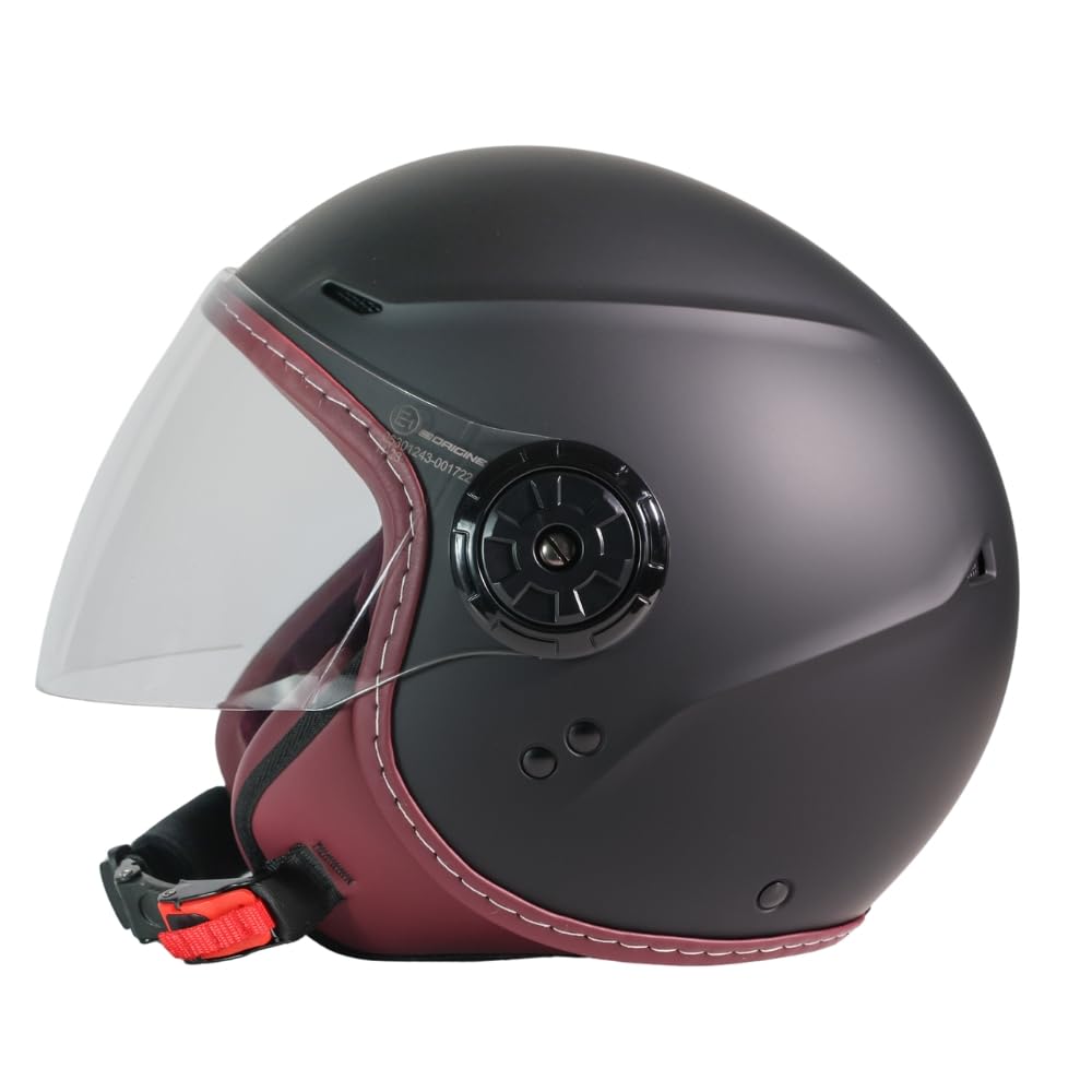 ORIGINE Casco Moto Jet Omologato ECE 22.06, Casco Scooter Urbano Leggero e Compatto con Visiera Trasparente Lunga - 4