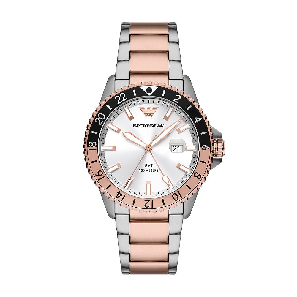 Armani Emporio Ar11591 Diver Men's Watch - Stainless Steel, - Band, 100M Wr, 42Mm Case Ced-49638668271935 Silver/Gold