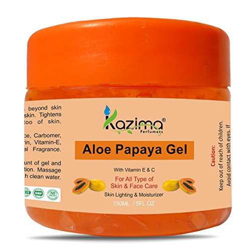 KAZIMA Aloe Papaya Gel With Vitamin E & C - Skin Lighting & Moisturizer For All Type of Body, Skin, Face (150ML)