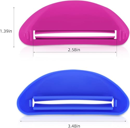 Miniatura 2 de 8 piezas de dispensadores de tubos de plástico para pasta de dientes rodante para baño, crema de manos, pasta de dientes, soporte de asiento,