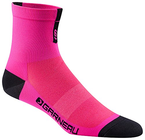 Louis Garneau Conti Performance Cycling Socks for Men and Women, Pink Glow, Small/Medium