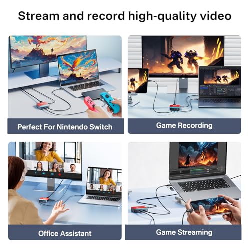 Image of ACASIS Capture Card & Docking Station 2-in-1 for Nintendo Switch - 1080P 60FPS Video Capture for Nintendo /Streaming /Meeting, 2 USB-A 3.0, 1 USB-C 3.0 for Data Transfer