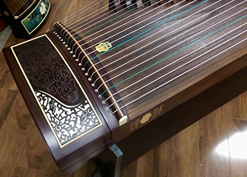 Dunhuang Indian Rosewood Zitan Guzheng with Master Xu Signature and Silverthread Inlay 698JM - Image 6