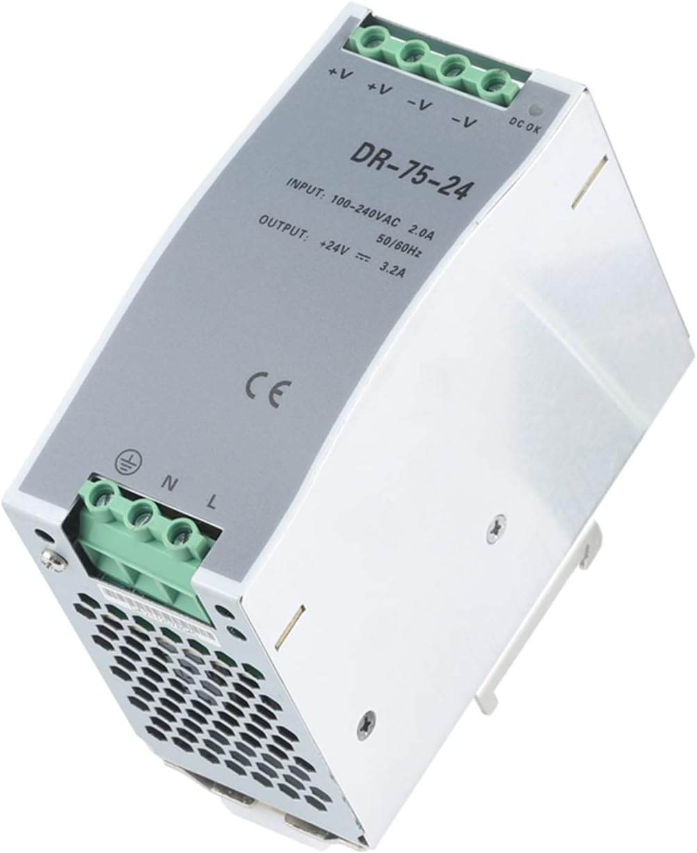 DR-75-24 Single Output DIN Rail Switching Power Supply 24v Voltage Transformer LED Display 75W