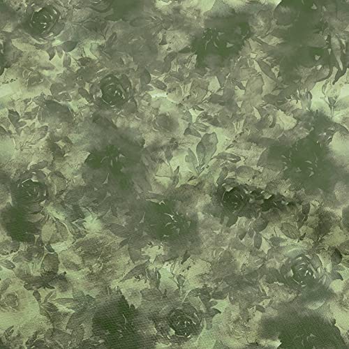 oneOone Cotton Jersey Green Fabric Abstract Floral Sewing Craft Projects Fabric Prints By Yard 58 Inch Wide-1ra