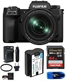 Fujifilm X-H2 Mirrorless Camera with 16-80mm Lens Bundle, Includes: SanDisk 64GB SDXC Extreme PRO Me