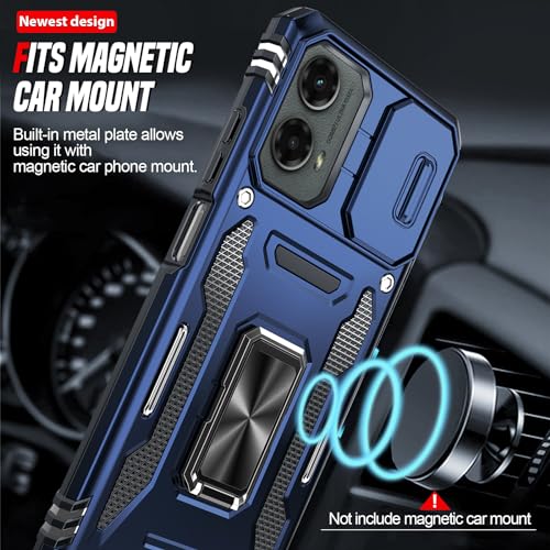 LeYi for Motorola Moto G-5G-2024 Case: Moto G 2024 Case with Slide Camera Cover, [Military-Grade] Shockproof Protection Moto G 2024 Phone case, Magnetic Stand Funda para Moto G5G 2024, Navy Blue - image 5