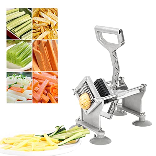 Nc Vertical French Fries Machine With Four 3/8" & 1/4" & 1/2" Flower Blades & 4Pcs Suction Cups & 2Pcs Expansion Bolts Silver & Black #TOP2