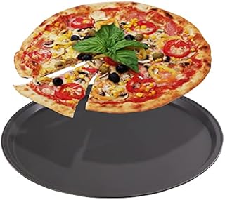 D.A.Y. Republic Stainless Steel Round Pizza Baking Trays, 32 cm (12"), Non-Stick, for Ovens, Great for Chips, Veg and More! (1 Pack)