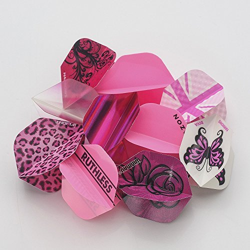 10 SETS = 30 MIXED PINK LADIES DART FLIGHTS