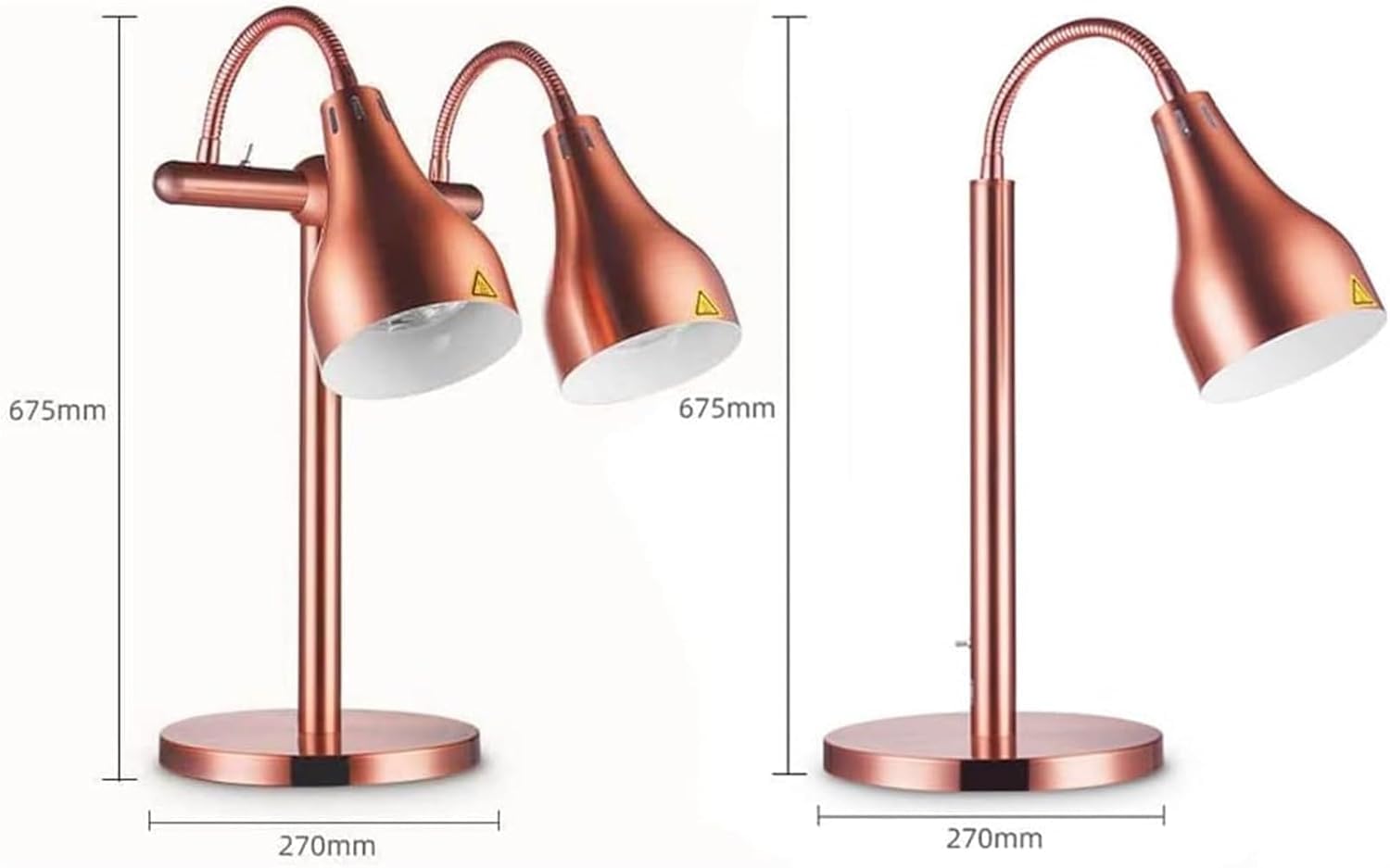 Riscaldamento rapido Lampada riscaldante e Isolante Portatile Indipendente for Esposizione di Alimenti(Double Bulbs)