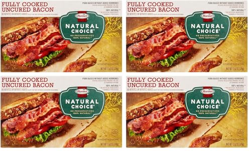 Hormel Natural Choice Fully Cooked Uncured Bacon, 2.5 Oz (Pack of 4)