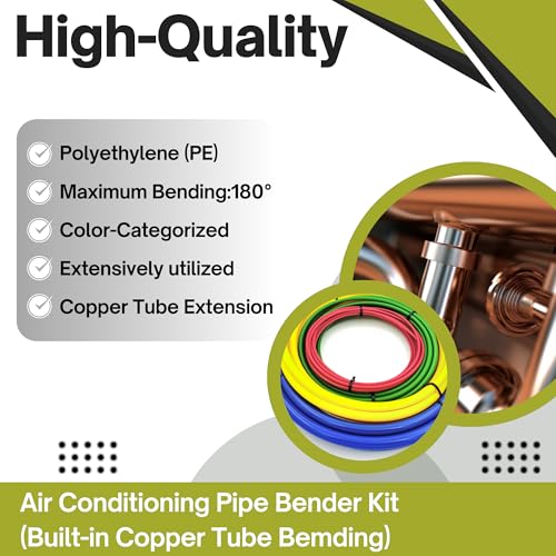Image of 4Pcs HVAC Copper Pipe Bender Kit - 1 /4 inch, 3 /8 inch, 1 /2 inch, 5 /8 inch Tube Bending Strips (13ft Each) for Air Conditioner & Refrigerator Repair - PE Plastic Protector Prevents Kinks & Cracks