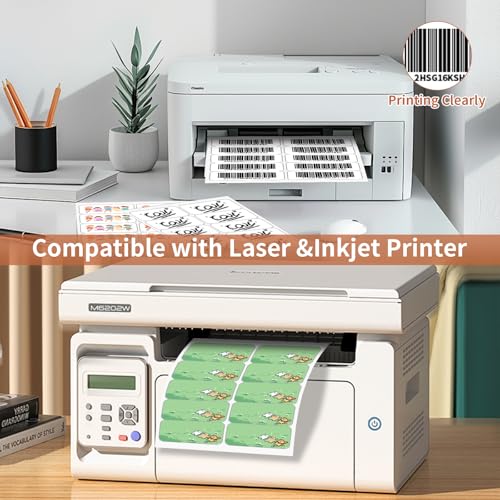 2"x 4" (25 Sheets) Address Labels, Labels Sticker Paper for Laser/Ink Jet Printer, Printable and Writable White Sticker Labels- Matte, 10 per Page Labels (Total 250 Labels) image 5