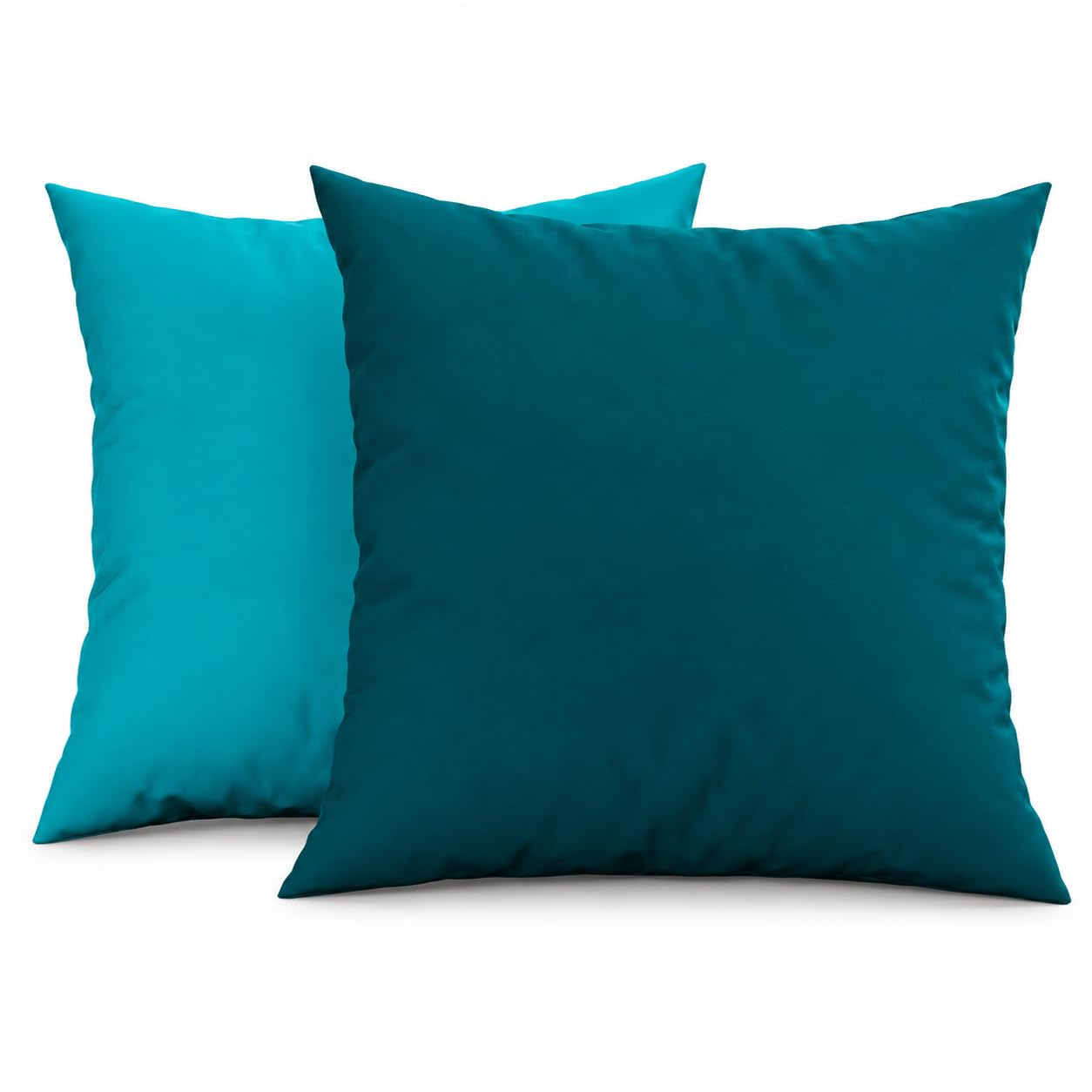 PETTI Artigiani Italiani - Pair of Pillow Cases 35 x 35 cm in Microfibre, Cushions Bedroom Furniture, Sofa, Set of 2 Cushion Covers, Double Sided Pillowcase Tiffany Teal โ image 1