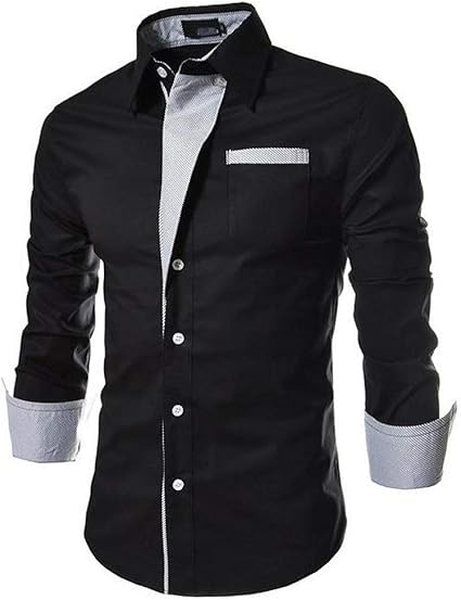 Amazon Sgl Collection ドレスシャツ メンズ 長袖 ストライプ 折り返し デザイン レギュラーカラー スリムフィット カットソー 4色選択 S Xxxl 日本向けサイズ仕様 シャツ 通販 Amazon Sgl Collection ドレスシャツ メンズ 長袖 ストライプ 折り返し デザイン レギュラーカラー スリムフィット カットソー 4色選択 S Xxxl 日本向けサイズ仕様 シャツ 通販