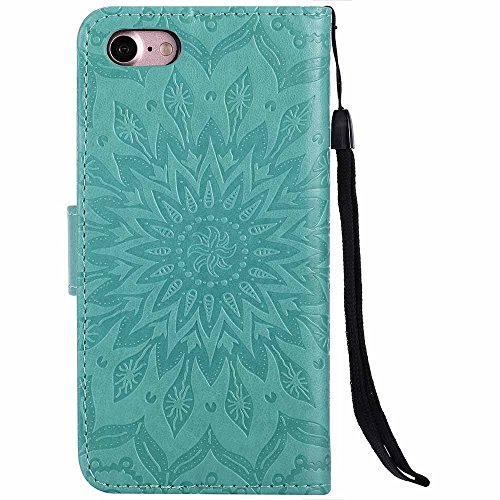 Capa para iPhone 8 [protetor de tela grátis], Dfly Premium de couro sintético macio em relevo design