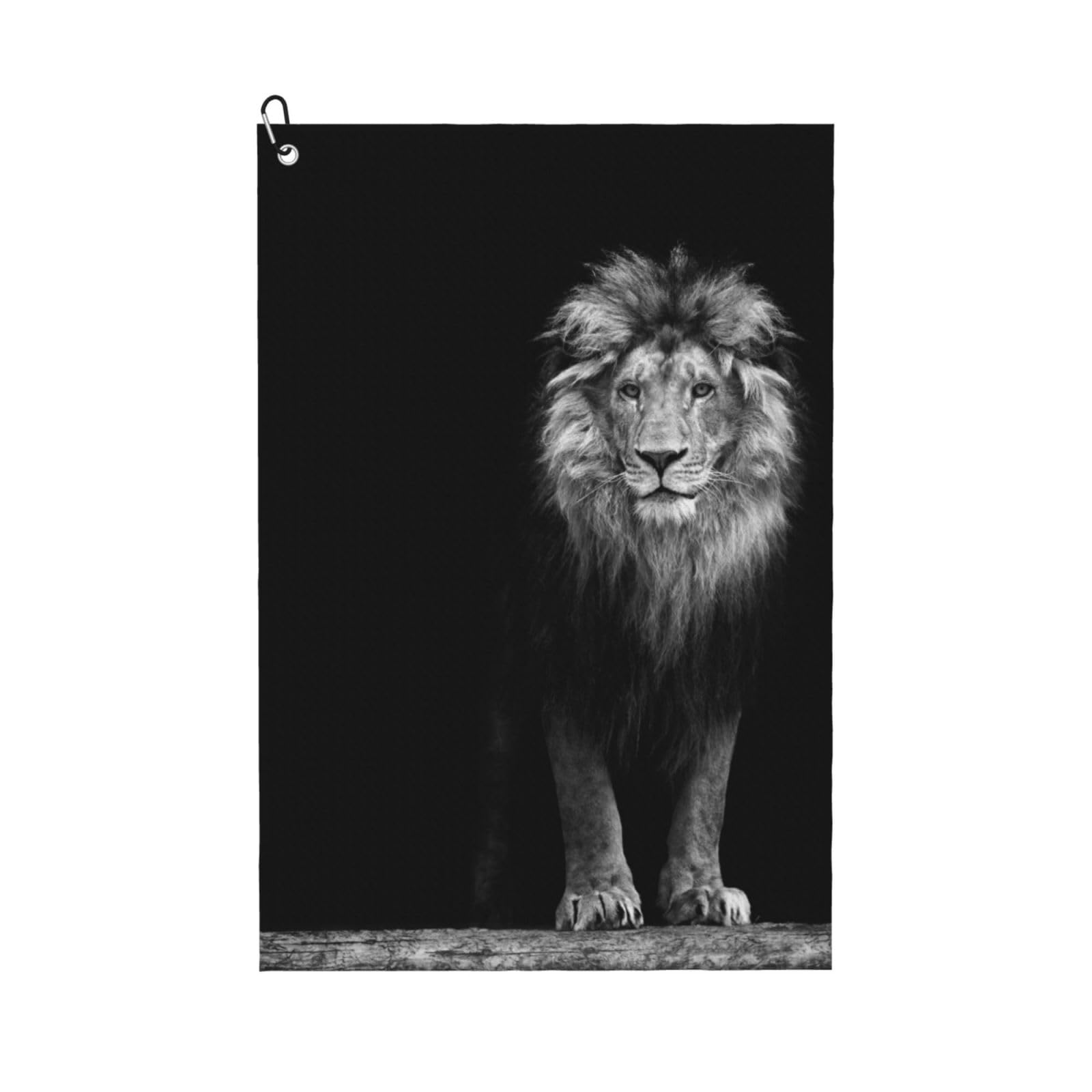 Hnnkloy Beautiful Lion Print, 16x24 in Portable Waffle Golf Towels with Carabiner Clip for Golf Bag
