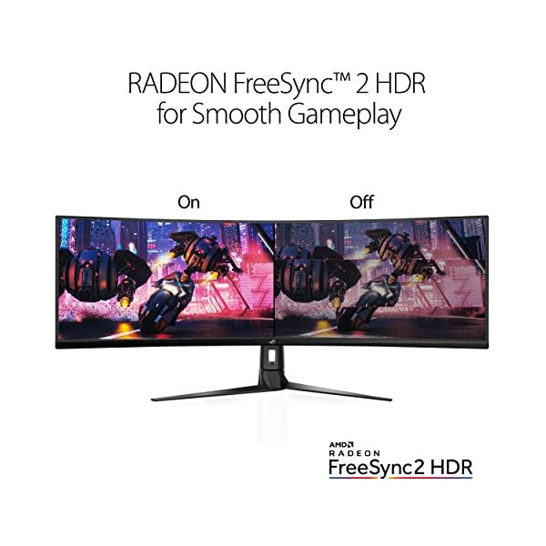 ASUS ROG Strix XG49VQ, Monitor Gaming Ultrapanorámico (3840 X 1080P, 144 Hz,usb 3.0 Freesync 2 HDR, Displayhdr 400, 125% sRGB, Dci-P3. 90%, Shadow Boost), 49", Negro - Image 4
