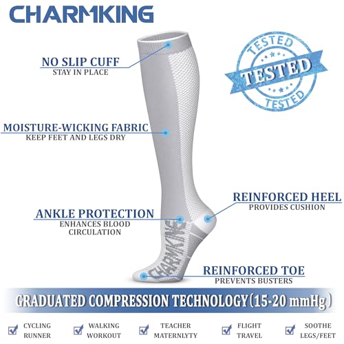 Image of Compression Socks (7 Pairs), 15-20 mmhg is BEST Graduated Athletic & Medical for Men & Women, Running, Flight, Travel, Nurses, Pregnant - Boost Performance, Blood Circulation
