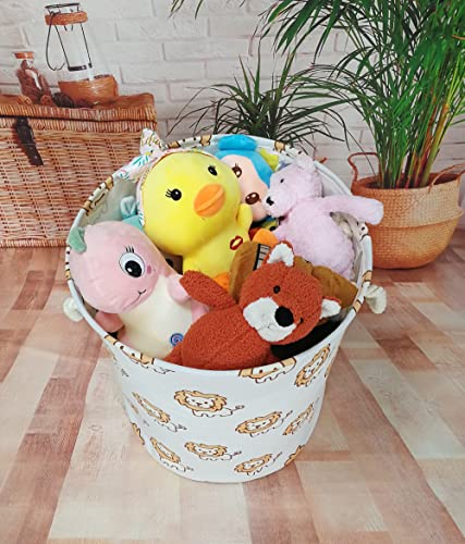 Image of Round Laundry Basket Storage Bins Nursery Hamper Gift Baskets for Home,Office,Home Decor