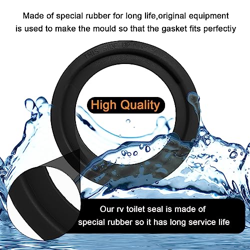 Image of RV Toilet Seal, RV Toilet Seal Kit Perfect Replacing 385311658 Black Toilet Seal Replacement for Dometic 300 /310 /320 RV Toilet Parts Solve The Leakage Problem (2 Pack)