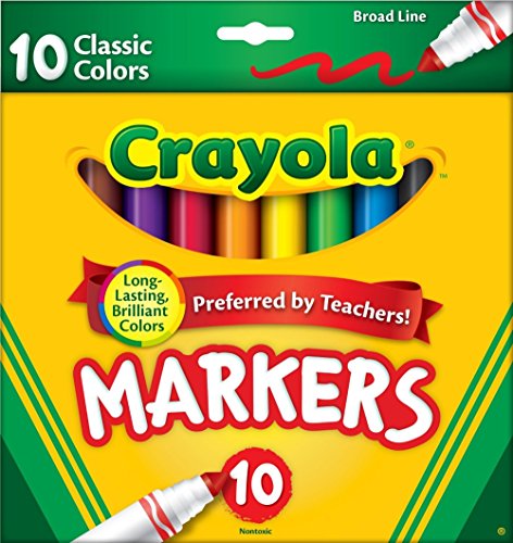 Image of Crayola Broad Line Markers, Classic Colors 10 Each (Pack of 48)