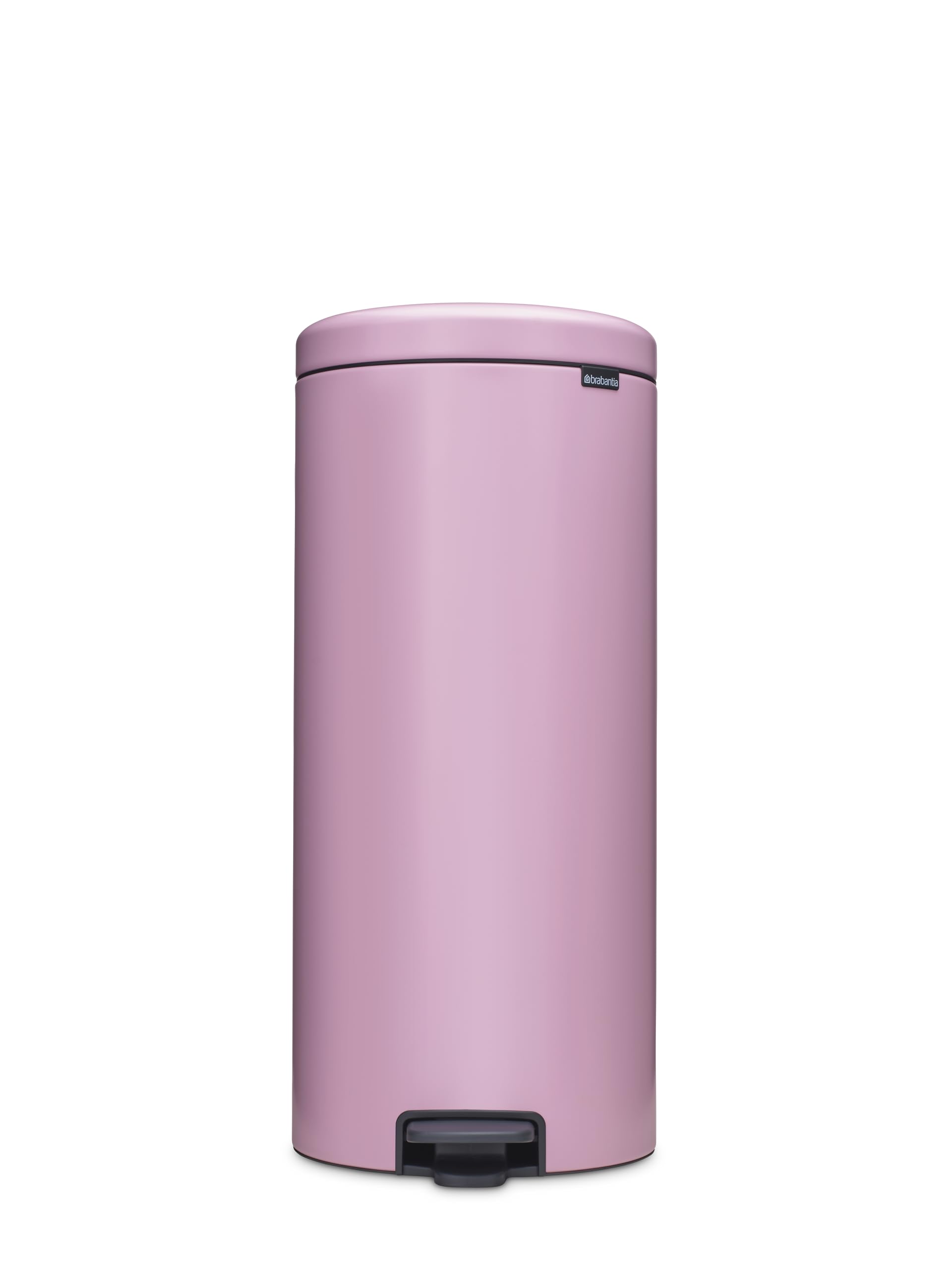 Brabantia NewIcon Pedal Bin 30L, Large Waste Bin for Kitchen, Soft Closing Lid, Light Pedal Operation, Removable Inner Bucket, Non-Slip Base, Lilac Pink, Free PerfectFit Rubbish Bags, 29 x 38 x 68 cm