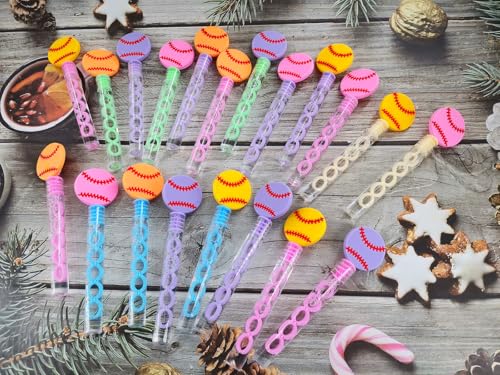 24 Pcs Mini Bubbles Baseball Wands Birthday Party Supply Favors, Summer School Classroom Students Carnival Prizes