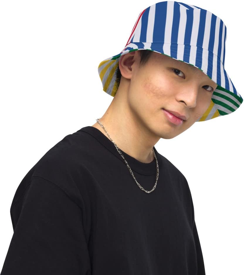 Striped Colorblock Reversible Retro 90s Streetwear Bucket hat