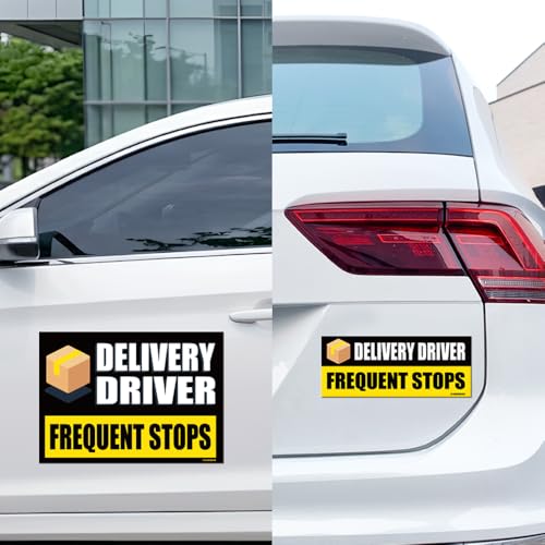 Image of GEEKBEAR Delivery Driver Car Magnet - Eye-Catching, Reflective, Weather-Resistant - Set of 3 (Red)