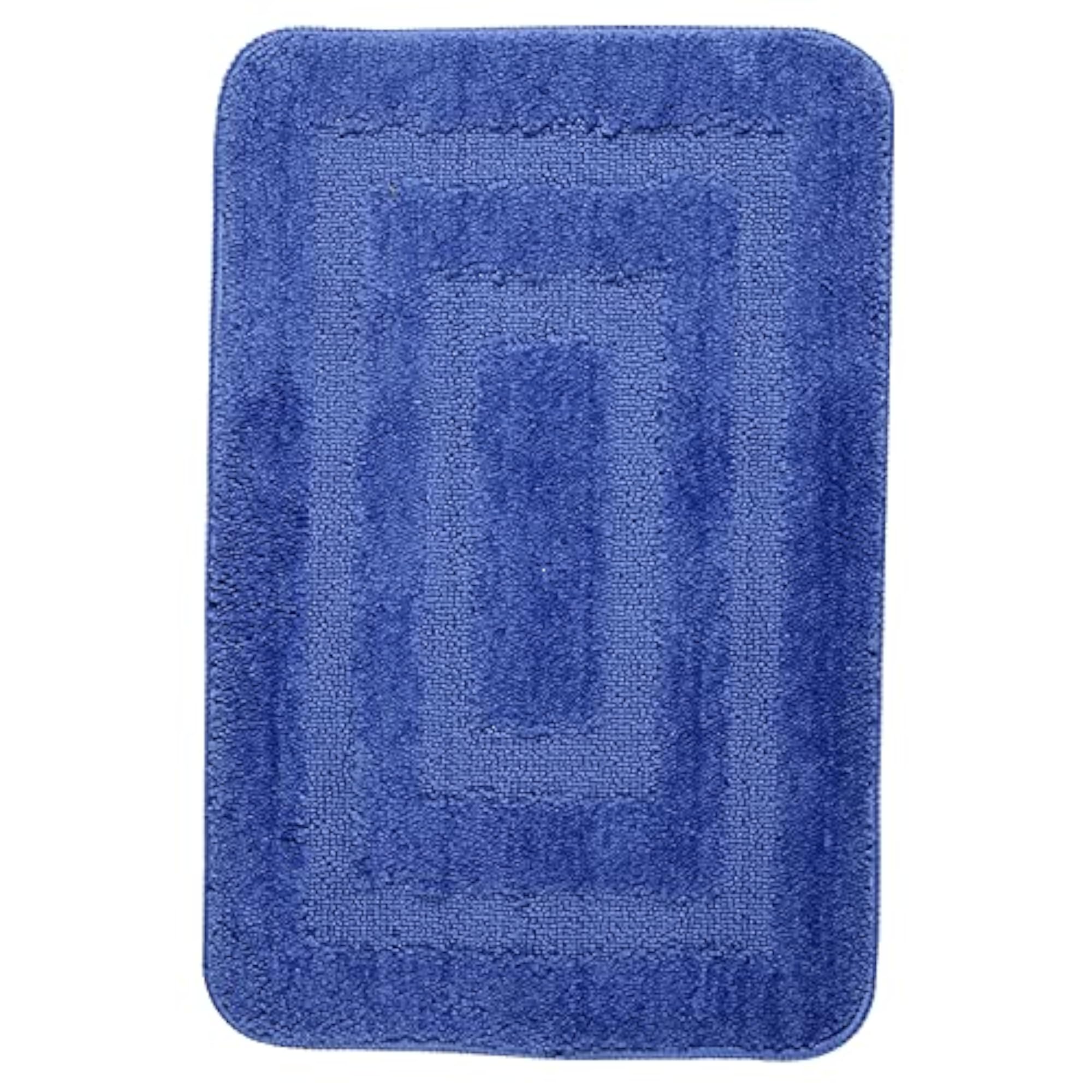 Soft Microfiber Bath Mat and Contour Mat Set, Blue