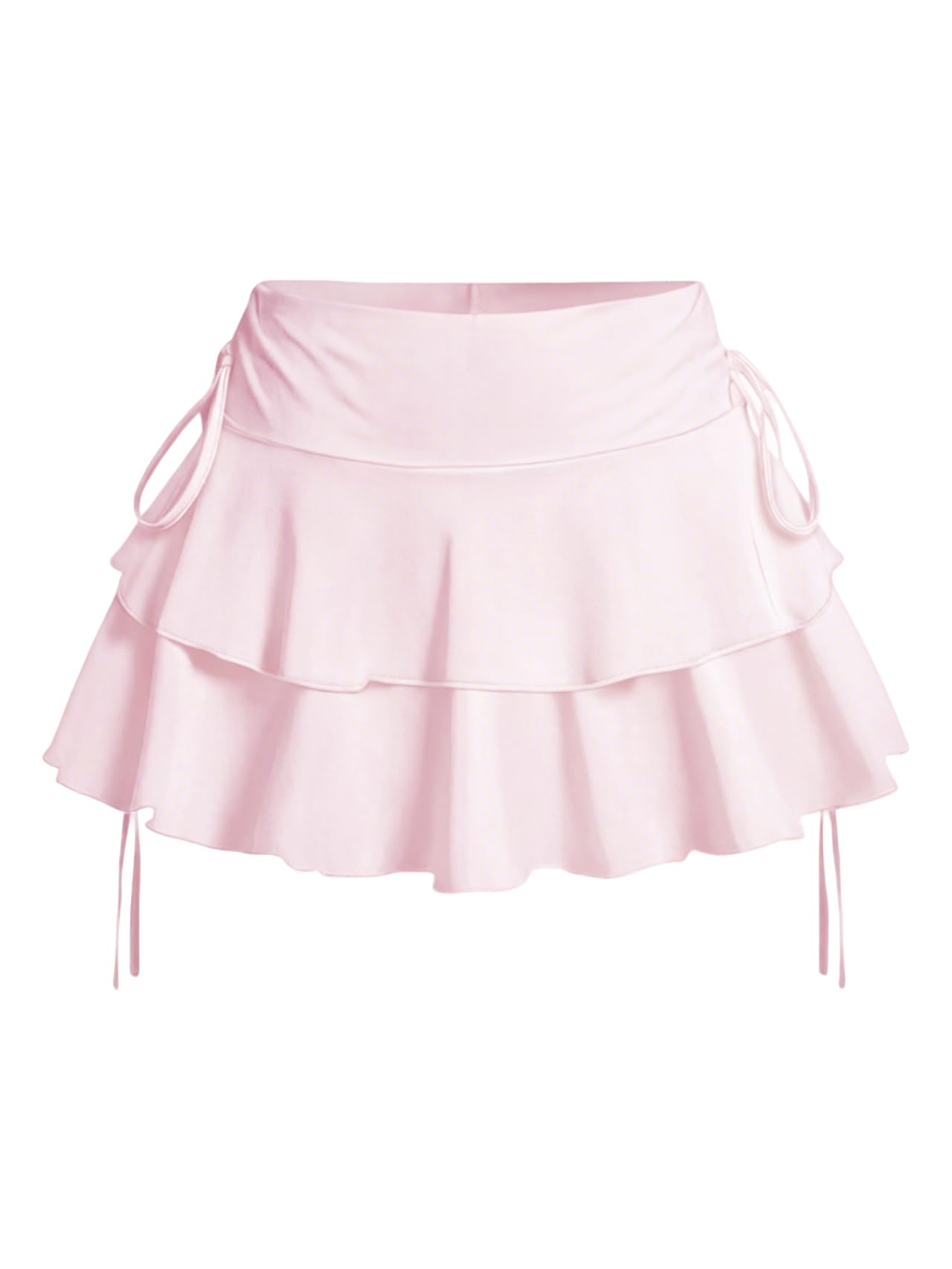 Women's Y2k Mini Ruffle Skirts with Shorts Cute Coquette Skort