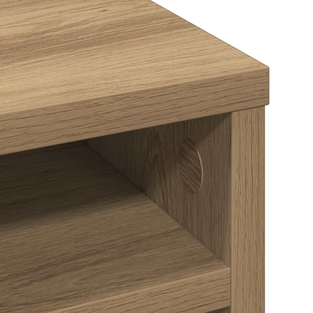 Organizer da scrivania in legno di rovere Artisan, 36 x 26 x 29,5 cm, salvaspazio con scomparti per ordine sul posto di lavoro, portadocumenti, portapenne, accessori da ufficio impilabili
