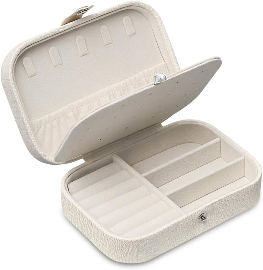 SingwowSingwow Jewellery Box for Women, Jewellery Organizer Storage Case for Rings Earrings Necklace Bracelets Glitter White, Best Gift for Lady Girlfriend Mother