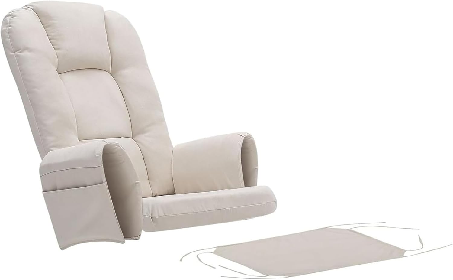 5pcs Glider Rocker Cushions Set, Washable Non Slip with Ottoman Cushion Storage Pocket, Glider Rocking Chair Cushions Set for Nursery Napping