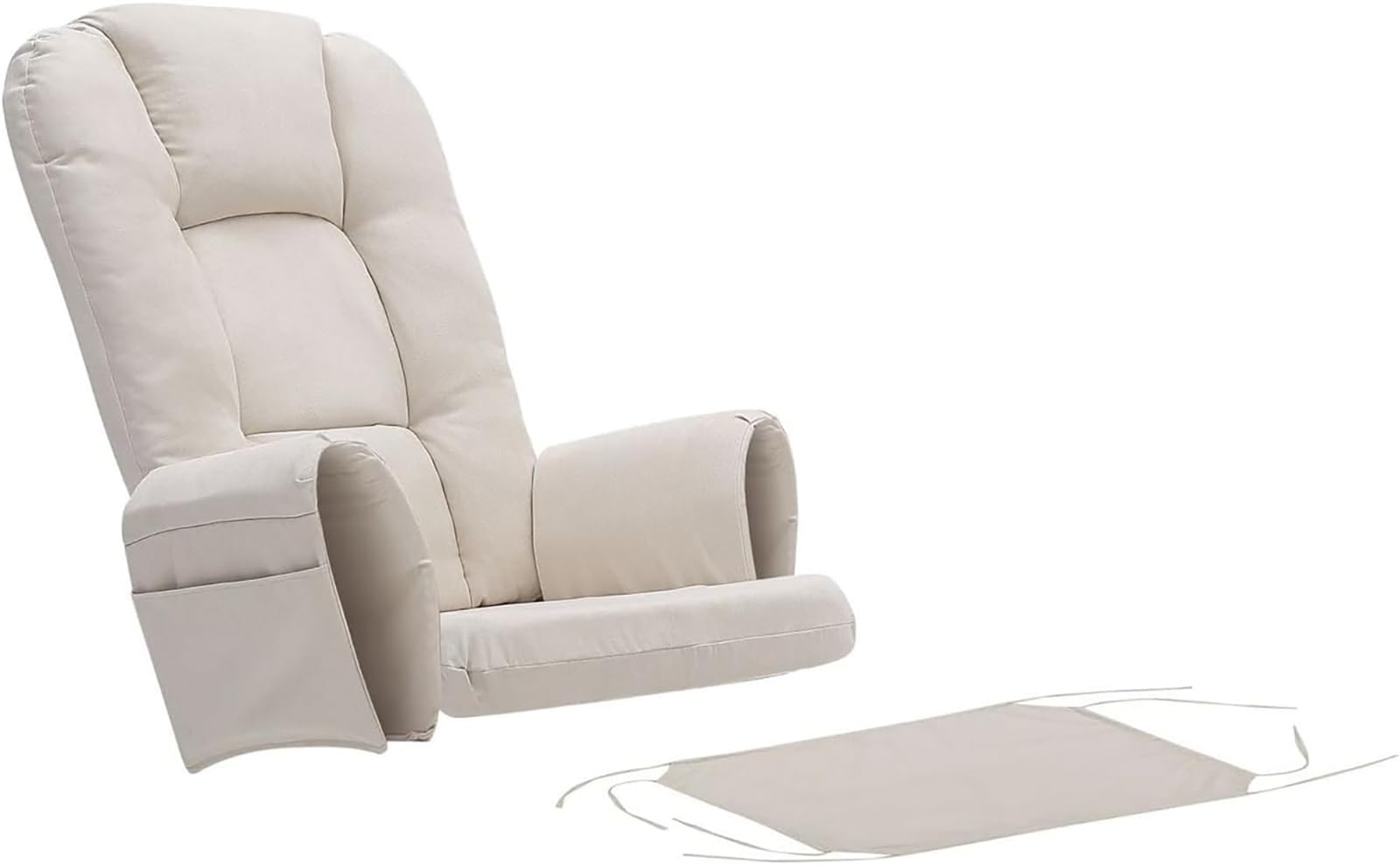 5pcs Glider Rocker Cushions Set, Washable Non Slip with Ottoman Cushion Storage Pocket, Glider Rocking Chair Cushions Set for Nursery Napping