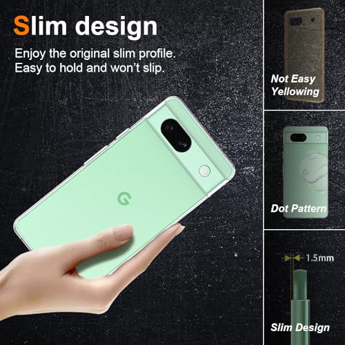 bokoo Google Pixel 8a Case, Ultra [Slim Thin] Flexible Clear TPU Phone Case for Google Pixel 8a Gel Rubber Soft Skin Silicone Protective Case, Anti-Yellowing, Drop Protection,Transparent - Thumbnail 5