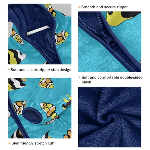 Clownfish Girls Fleece Jacket Girls Fall Jacket Girls Zip Up Hoodie Girls Sherpa Jacket 2-10T3