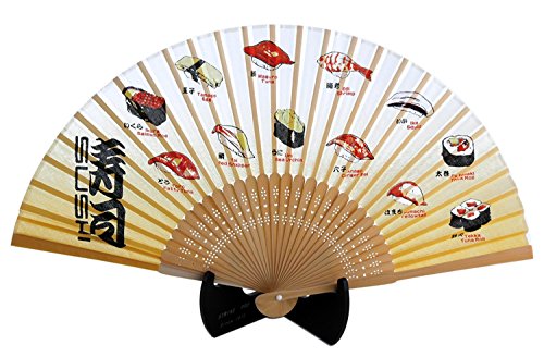 Abanico de seda sushi 504-728 ideal para refrescar tus cenas temáticas