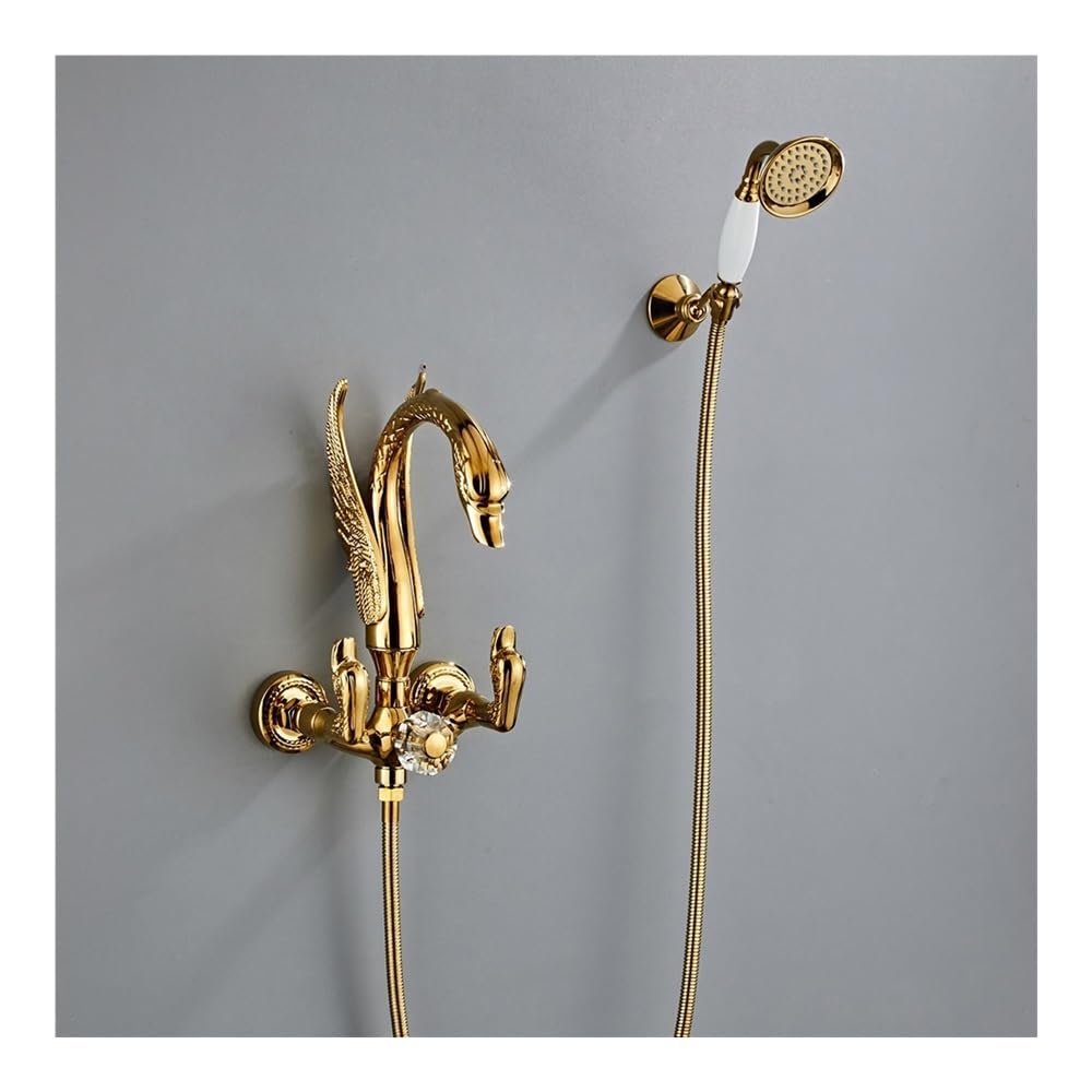 Blyqxs Gold Shower Faucet Brass Polished Bathtub Za-216