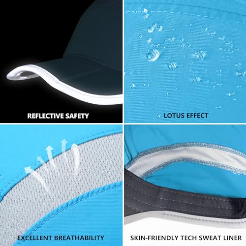 Image of GADIEMKENSD Reflective Folding Outdoor Hat Unstructured Design UPF 50+ Sun Protection Sport Hats for Womens and Mens