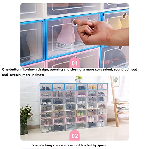 Boîtes de rangement pour chaussures transparentes et bacs à baskets gris empilables - 5