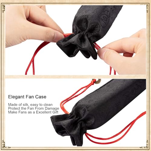 Image of Maitys Large Rave Fan Folding Handheld Fans 13'' Clap Fans for Line Dancing Clack Fan Holographic Festival Accessory for Martial Art Gift Performance, Includes 2 Pouch