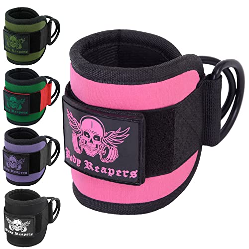 Body Reapers Gym Ankle Strap for Cable Machine, Adjustable Ankle Straps for Working Out, Neoprene Padded for Glute kickbacks & Lower Body Exercises, Ankle Cuffs for Men & Women Gym Accessories