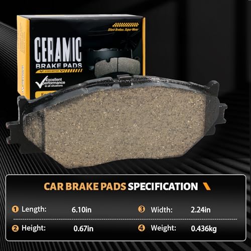 Image of D1178 Front Ceramic Brake Pads Kit Fit For Lexus IS250 2006-2008, For Lexus IS250 2014-2015 [DriveType RWD, SubModel Base /SubModel F Sport /DriveType RWD, SubModel F Sport]